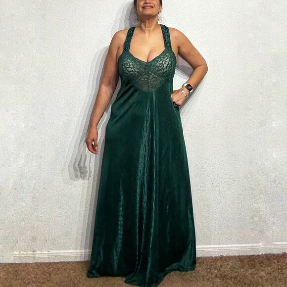Petra Fashions Green Vintage Maxi Nightgown Sz 1X - Picture 1 of 11